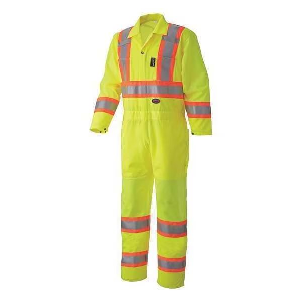 Traffic Coverall, Hi-Vis, Yw, Polyester, XL, Pioneer, Mfr#: V1070160U-XL