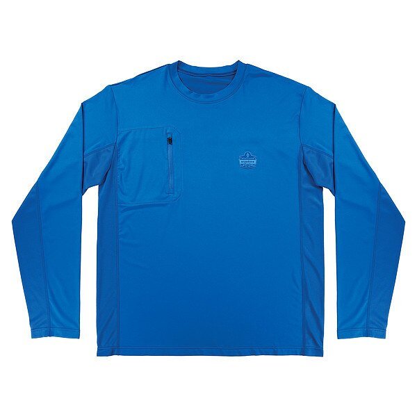 Cooling Long Sleeve Sun Shirt with UV Protection, Blue, XL, Chill-Its By Ergodyne, Mfr#: 6689