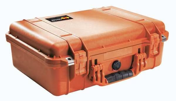 Orange Protective Case, 18-1/2"L x 14.06"W x 6.93"D, Pelican, Mfr#: 1500-001-150