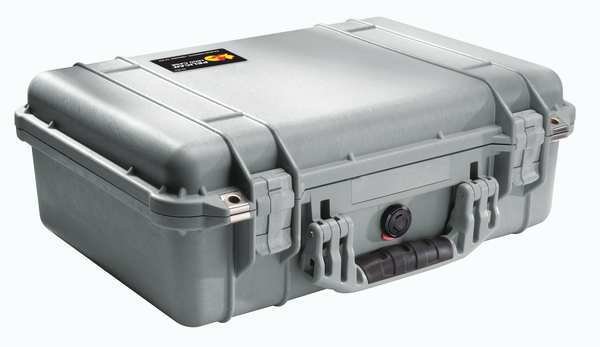 Silver Protective Case, 18-1/2"L x 14.06"W x 6.93"D, Pelican, Mfr#: 1500-001-180