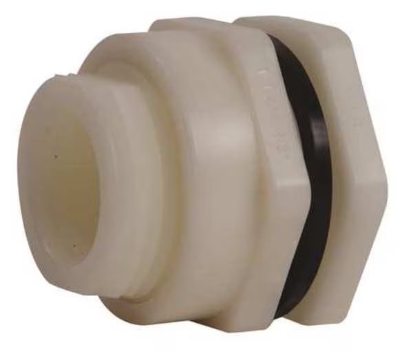 Bulkhead Fitting, 3", PP/EPDM, FPT x FPT, Hayward Flow Control, Mfr#: BFAS3030TES