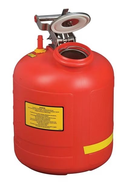 Disposal Can, 5 Gal., Red, Polyethylene, Justrite, Mfr#: 14565