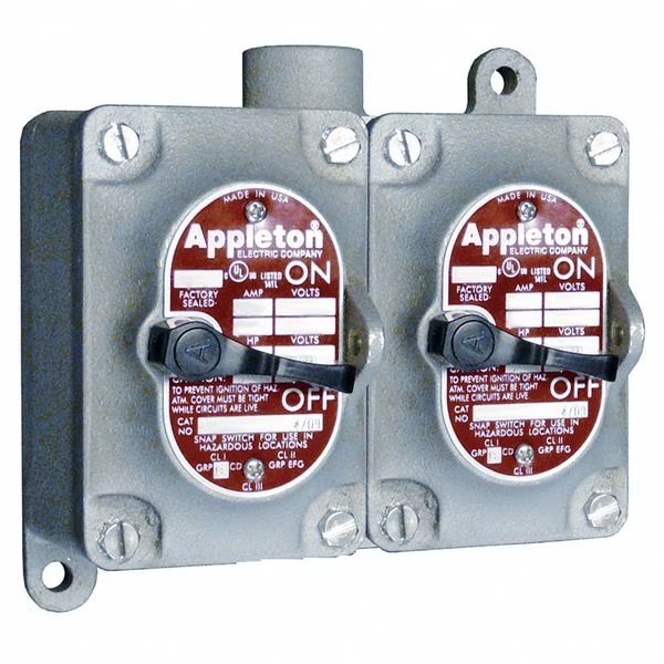 Tumbler Switch, EDS Series, 2 Gangs, 3-Way, Appleton Electric, Mfr#: EDS2230