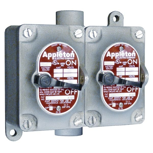 Tumbler Switch, EDSC Series, 2 Gangs, 4-Way, Appleton Electric, Mfr#: EDSC250-F4W