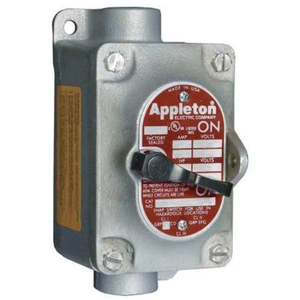 Tumbler Switch, EDSC Series, 1 Gang, 3-Way, Appleton Electric, Mfr#: EDSC110-F3W
