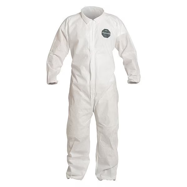 25 PK, White, SMS, Zipper, Dupont, Mfr#: PB125SWH6X002500