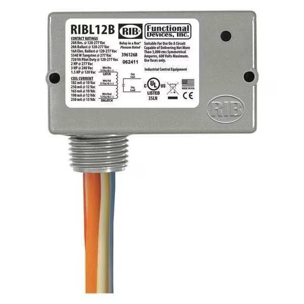 Mechanically Latching Relay, 12Vac/DC, Functional Devices-Rib, Mfr#: RIBL12B