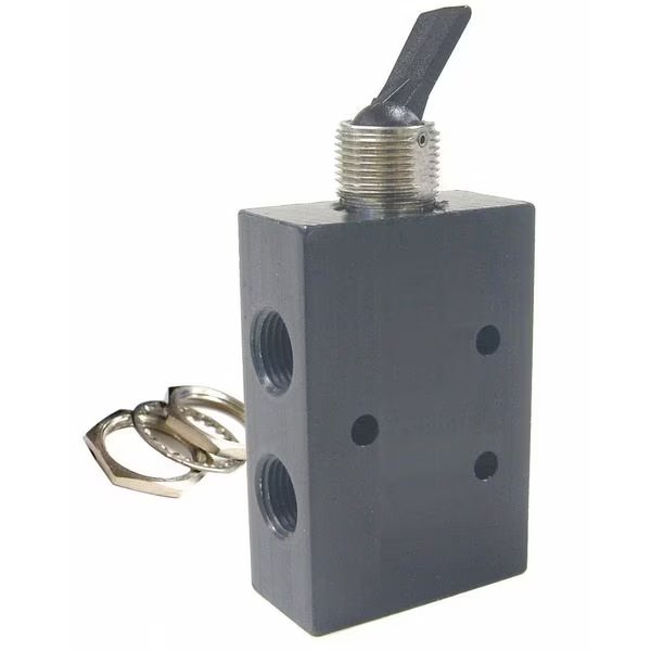 Toggle Valve, 4 Way, 1/8 In, NPT, Pneumadyne, Mfr#: FP45-1/8-SR