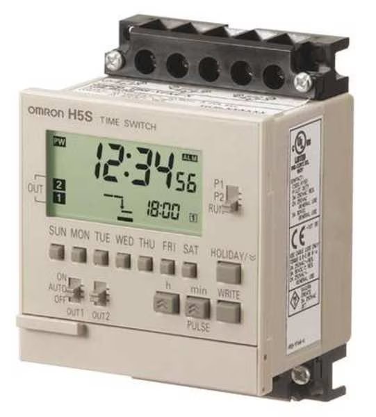 Electronic Timer, 7 Days, (2) SPST-NO, Omron, Mfr#: H5S-WFB2
