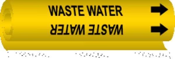 Pipe Marker, Waste Water, Y, 1/2 to1-3/8 In, Brady, Mfr#: 5784-O