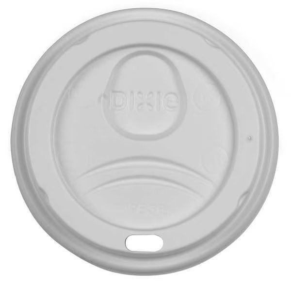 Lid for 8 oz. Hot Cup, Dome, Sip Through, White, Pk1000, Dixie, Mfr#: D9538