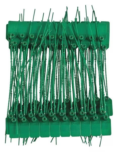 Pull Tight Seal, Plastic, Green, PK100, Brady, Mfr#: 95144