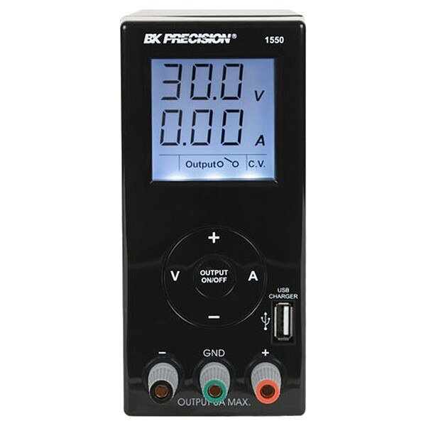 DC Power Supply, Digital, 6 in H, B&K Precision, Mfr#: 1550