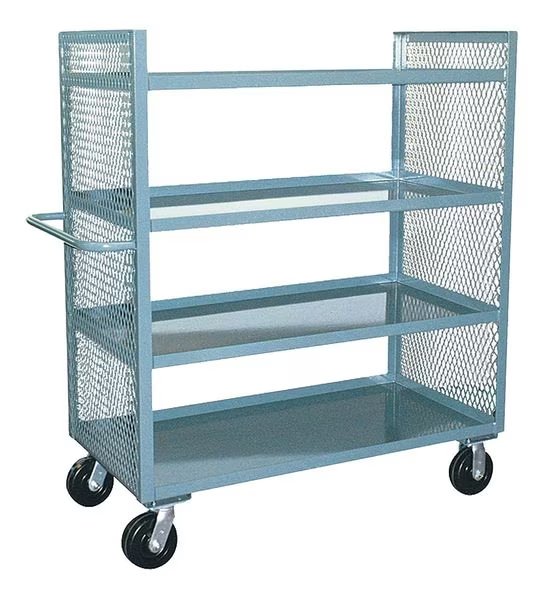 12 ga. Steel 2 Sided Mesh Stock Cart 3000 lb. Capacity, 54