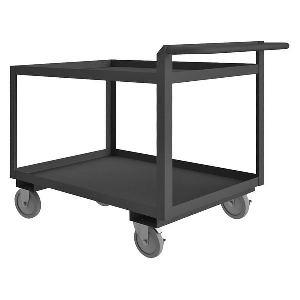 Utility Cart with Lipped Metal Shelves, Steel, Flat, 2 Shelves, 1,200 lb, EnjoyTool Select, Mfr#: RSCR246036ALU5PU95