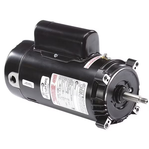 Pool Pump Motor, Capacitor-Start/Run, 1 HP, 56J Frame, 3,450 Nameplate RPM, Century, Mfr#: UCT1102