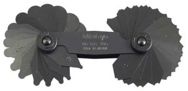 Radius Gage Set, 34 Pairs, 1-7mm, Mitutoyo, Mfr#: 186-105