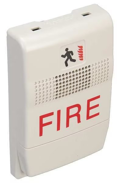 Chime, Marked Fire, White, Edwards Signaling, Mfr#: EG1F-C