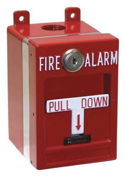 Pull Station, Key Reset, Double, SPST, Edwards Signaling, Mfr#: MPSR2-S45W-GE-NYW