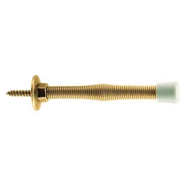 Rigid Door Stop, Steel Construction, Bright Brass, Rubber Tip, Baseboard Mount (10 Pack), Primeline Tools, Mfr#: MP9000