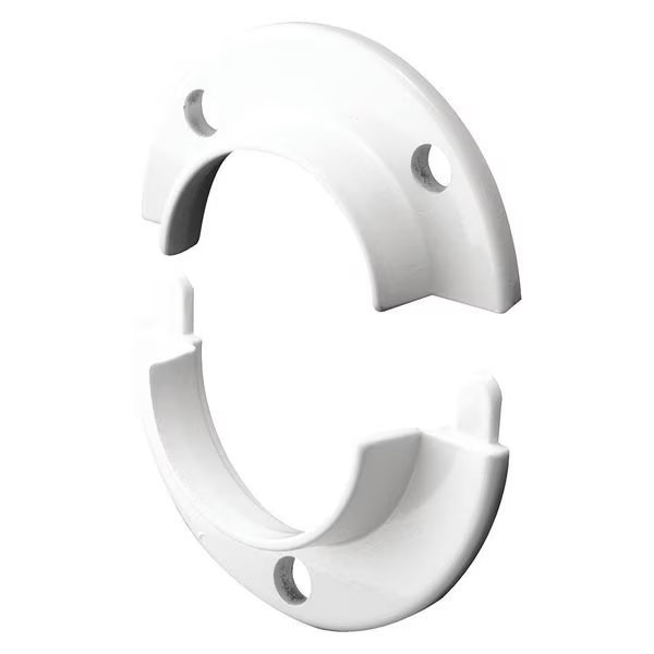 Closet Pole Socket, Cast, White (1 Set), Primeline Tools, Mfr#: MP7050