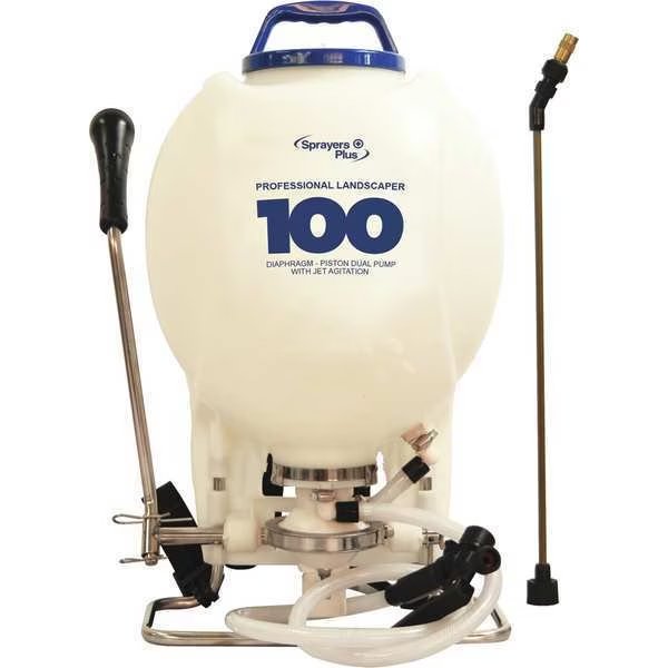 4 gal Backpack Sprayer, 51 in L Hose, Sprayers Plus, Mfr#: 100