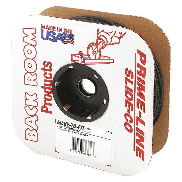 Screen Retainer Spline, 0.155 in. (5/32 in.), Vinyl, Black in Color 250 ft. (1 Roll), Primeline Tools, Mfr#: MP7567
