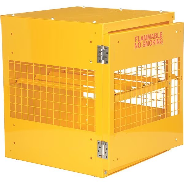 Yellow Cylinder Cabinet Horizontal 4 Cylinder Capacity Knock Down, Vestil, Mfr#: CYL-H-4-KD