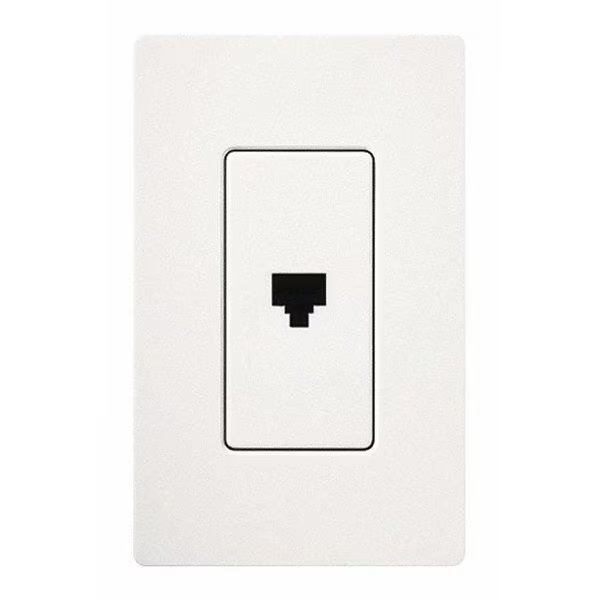 Telephone Jack, Single, White, Lutron, Mfr#: CA-PJ-WH