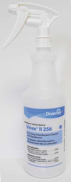 32 oz. Clear, Preprinted Trigger Spray Bottle, 12 Pack, Diversey, Mfr#: 130252