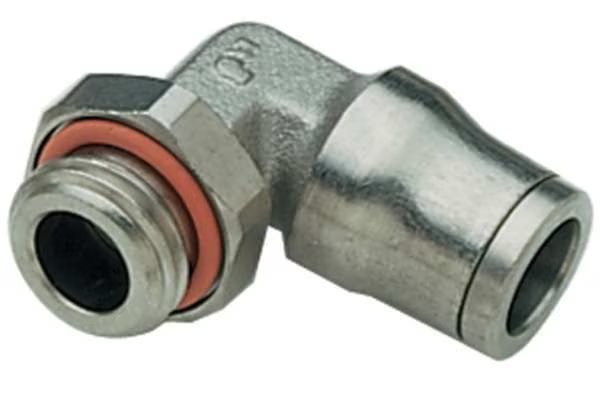 Push-to-Connect, Threaded Male Swivel Elbow, 5/32 in Tube Size, Brass, Silver, Legris, Mfr#: 3699 04 10