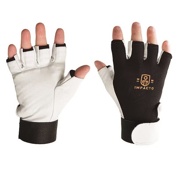 Anti-Vibration Gloves, L, Black/White, PR, Impacto, Mfr#: BG401L