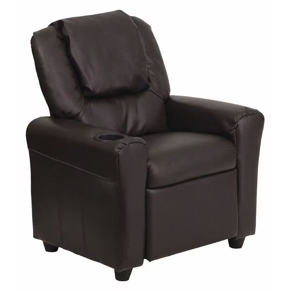 Kids Recliner, 21-1/2" to 36-1/2" x 27", Upholstery Color: Brown, Flash Furniture, Mfr#: DG-ULT-KID-BRN-GG