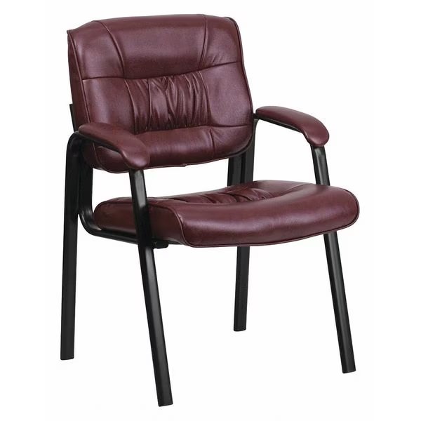 Side Reception Chair, 23-1/4 in W 26" L 36" H, Padded, Leather Seat, Contemporary Series, Flash Furniture, Mfr#: BT-1404-BURG-GG
