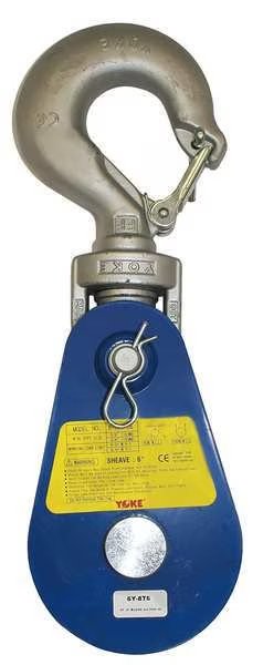 Snatch Block, Wire Rope, 3/8 in Max Cable Size, 4,000 lb Max Load, Yoke, Mfr#: 6Y-2T3