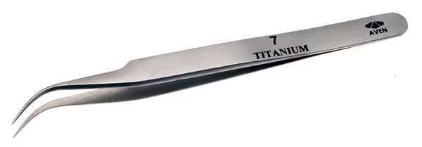 Precision Tweezer, Titanium, 4-1/2 In, Aven, Mfr#: 18072TT