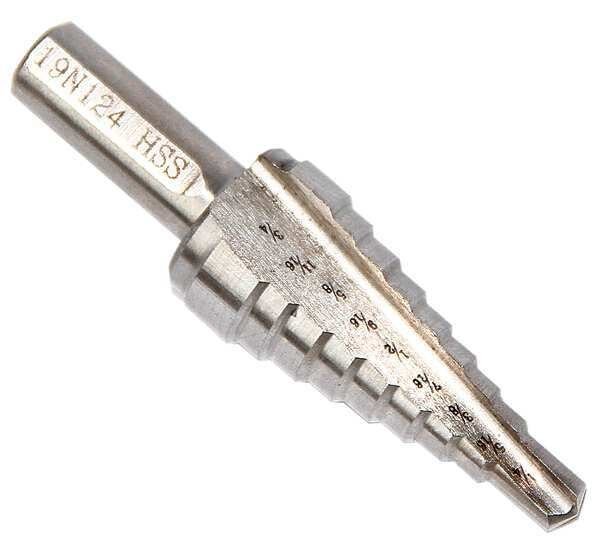 HSS Step Drill Bit 9 Sizes, 1/4-3/4
