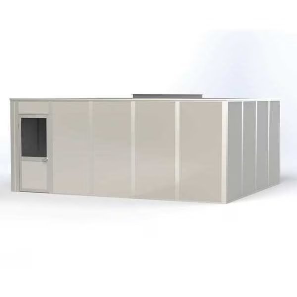 4-Wall Modular In-Plant Office, 8 ft H, 20 ft W, 16 ft D, Gray, Porta-King, Mfr#: VK1DW 16'X20' 4-WALL