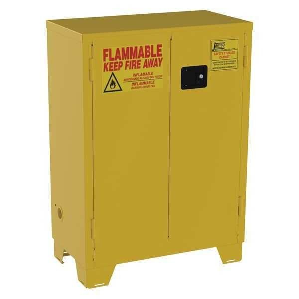Flammable Safety Cabinet, 28 gal., Yellow, Jamco, Mfr#: FM28YP