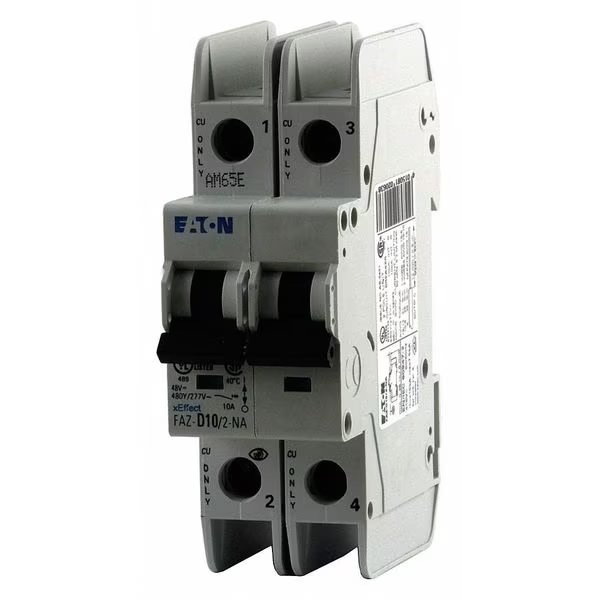 IEC Miniature Circuit Breaker, FAZ-NA Series, 1A, 2 Pole, 277/480V AC, 10kA at 277/480V AC, C Curve, Eaton, Mfr#: FAZ-C1/2-NA