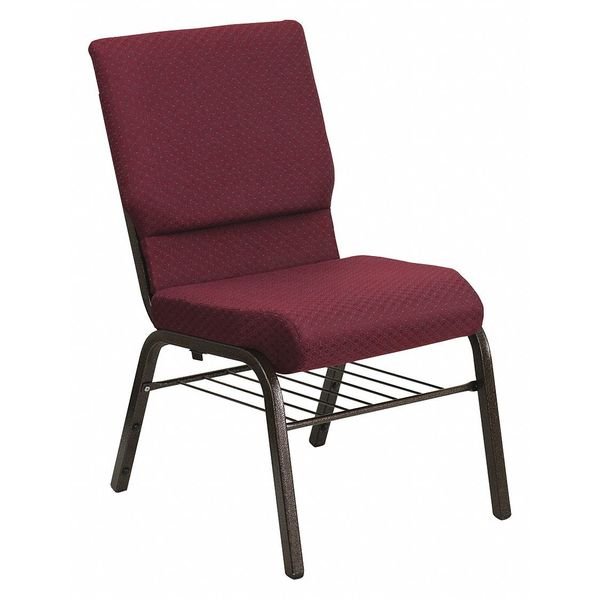 Fabric Church Chair w/Book Pouch, Brgundy, Flash Furniture, Mfr#: XU-CH-60096-BYXY56-BAS-GG