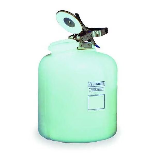 Disposal Can, 5 Gal., White, Polyethylene, Justrite, Mfr#: 12765