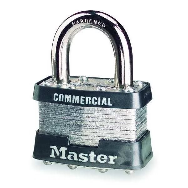 Padlock, Keyed Alike, Standard Shackle, Rectangular Steel Body, Steel Shackle, 3/4 in W, Master Lock, Mfr#: 1KA