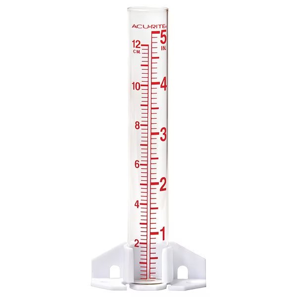 Glass Rain Gauge, w/Vial, Acurite, Mfr#: 00810A3