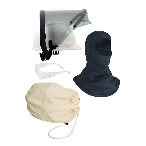 PureView Head Protection Kit, 12 cal/sq cm, HRC 2, Hard Hat, Faceshield, Safety Glasses, Balaclava, National Safety Apparel, Mfr#: KITHP12PV