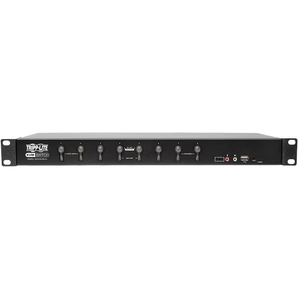 KVM Switch DVI/USB w Audio & Peripheral Sharing 1U 1080p 8-Port, Tripp Lite, Mfr#: B024-DUA8-SL