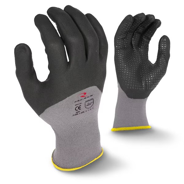 Foam Nitrile Coated Gloves, 3/4 Dip Coverage, Black/Gray, 2XL, , Radians, Mfr#: RWG12TXXL
