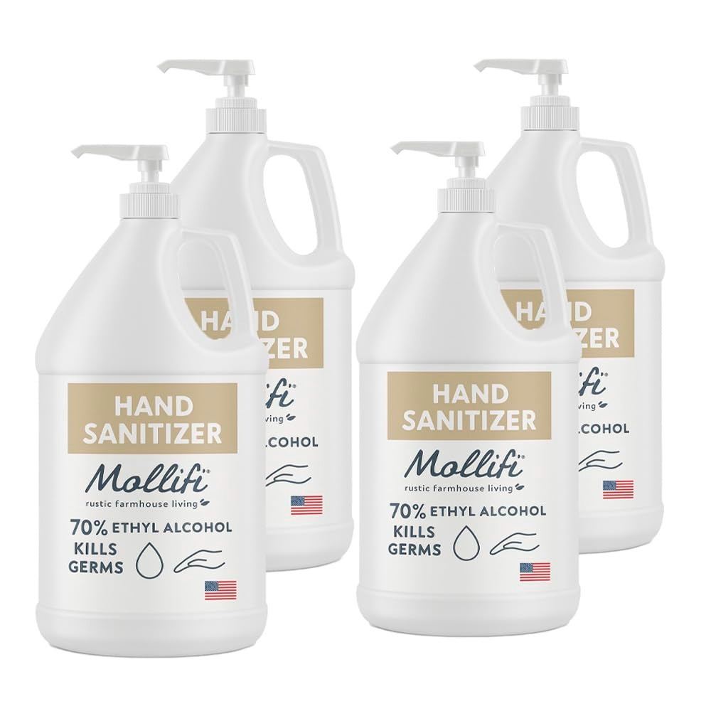 Hand Sanitizer, 1 Gallon, Fragrance Free, PK-4, With Pump for Dispenser, Mfr: MOL9747-12GAL4V2-A